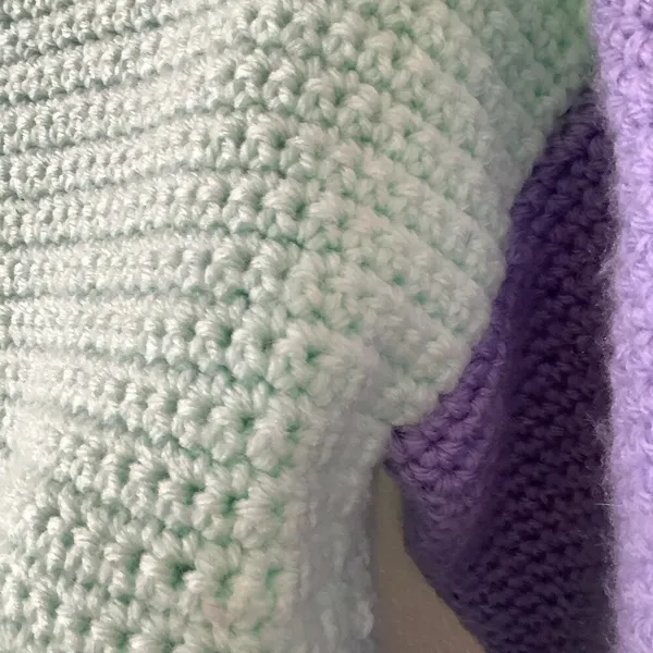 Handknit Colorblock Sweater‎ Size XS Cropped Preppy Pastel Knitted Unique Autumn - Image 5