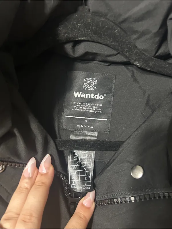 Wanted Black Long Puffer Ski Jacket with Hood - Image 3