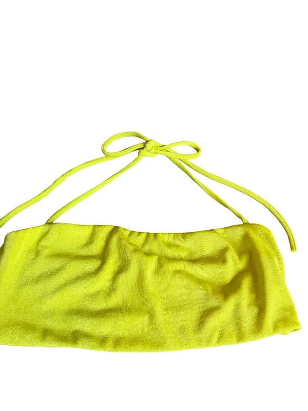 Tresser Chartreuse Twist Front Bandeau Maxi Skirt Set Small Women's - Image 11