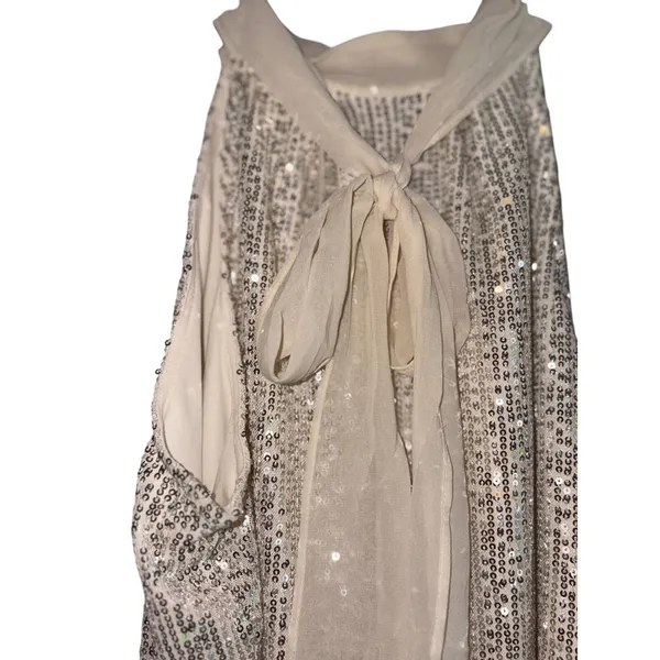 Calvin Klein‎ Sequin Dress Halter Neck Sleeveless Party Sparkle Size S - Image 6