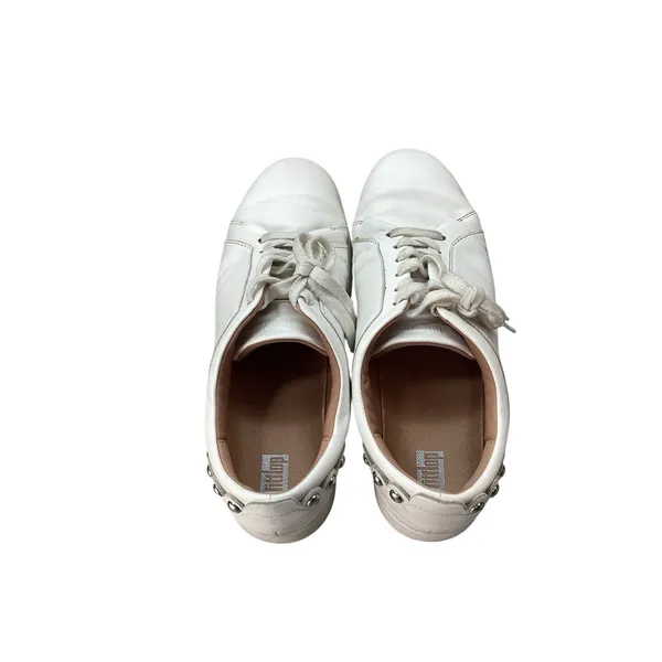 FitFlop‎ Rally Stud Heels Backtab Leather Sneaker Women's 9 White Anatomicush - Image 4