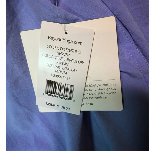Beyond Yoga Windbreaker Jacket Light Blue and White NEW - Image 7