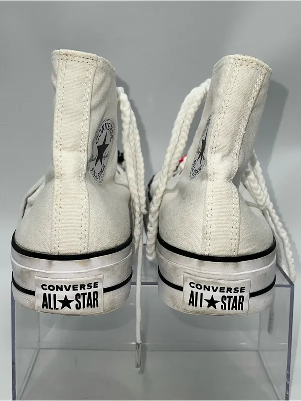 Converse Women's Chuck Taylor All Star Lift Hi White Canvas Sneaker-Size 10 - Image 4