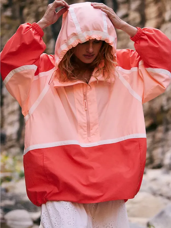 Free People Like The Wind Logo Jacket - Peach Combo - Image 3