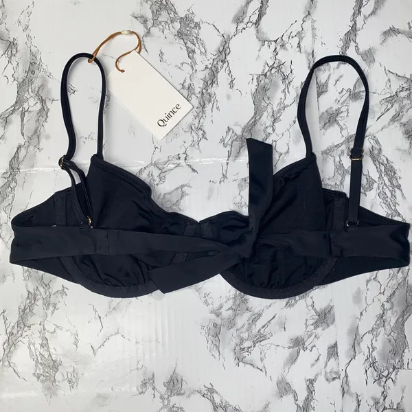 NWT Quince Black Italian Demi Bikini Swim Bathing Suit Top Women's Size Medium - Image 6