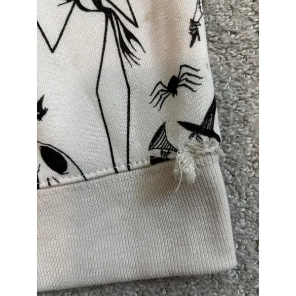 Disney Sweatshirt The Nightmare Before Christmas Cream Jack Skellington NWT Flaw - Image 12