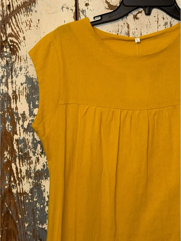 NWT Basico mustard yellow mini dress size small - Image 2