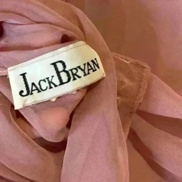 Vintage Jack Bryan Pink Sheer Beaded‎ Top Size M - Image 11