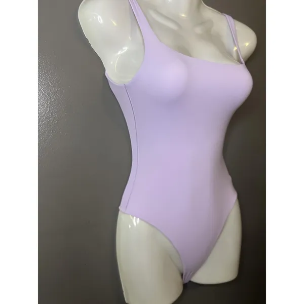 Skims Bodysuit Womens XXS Purple Square Neck High Leg Thong Stretch Shapewear - Image 3