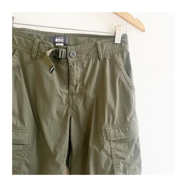 REI Hiking Shorts Womens Size 2 Army Green Relaxed Fit Cargo Pocket Activewear - Image 5