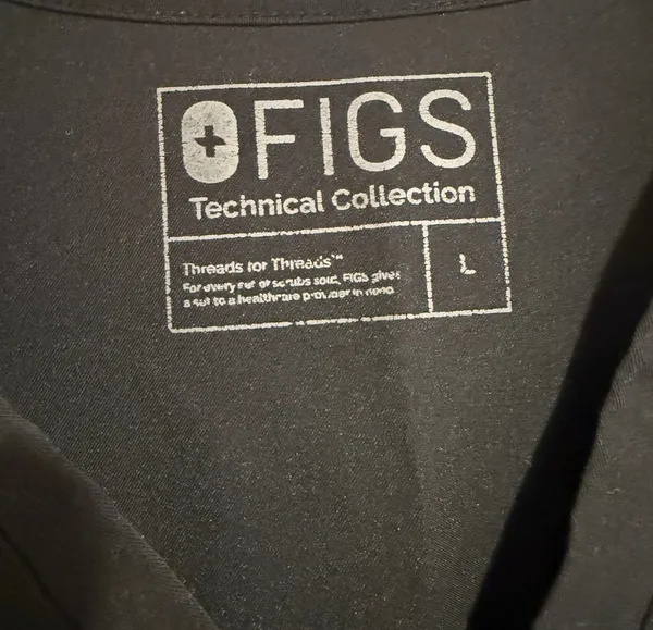 FIGS Catarina One Pocket Scrub Top Black Women's Size Large Technical Collection - Image 2
