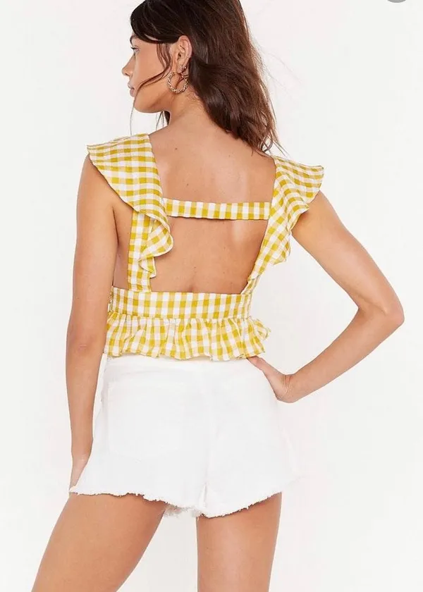 Nasty Gal Yellow Ruffle Top NWT - Image 4