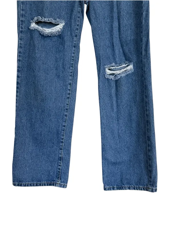 Edikted Roll Down Waist Distressed Baggy Jeans Women’s Size M Y2K - Image 5
