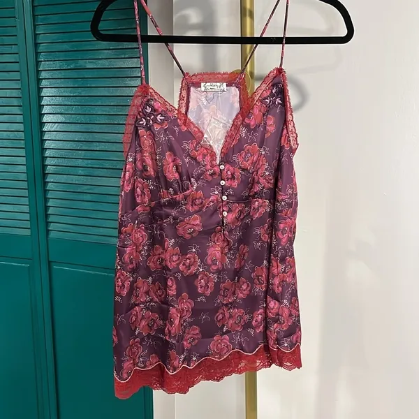 Free People NEW Intimately Night Special Cami Top in Lemon Custard Combo - M - Image 3
