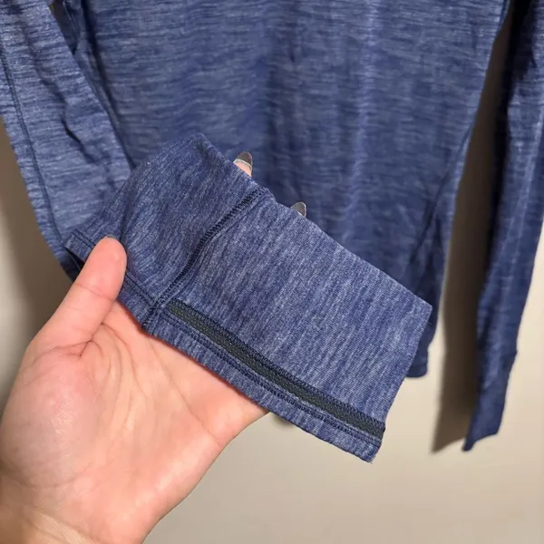 Lululemon 5 Mile Long Sleeve Heathered Hero Blue- Size Small (4/6) - Image 4