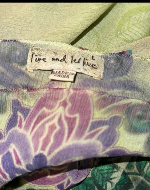 Tye dye blouse Green Size L - Image 3