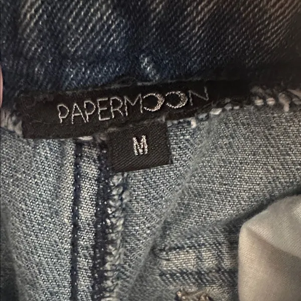 Papermoon Cargo Jeans Blue High Rise Wide Leg Utility Denim Y2K M/8 - Image 4
