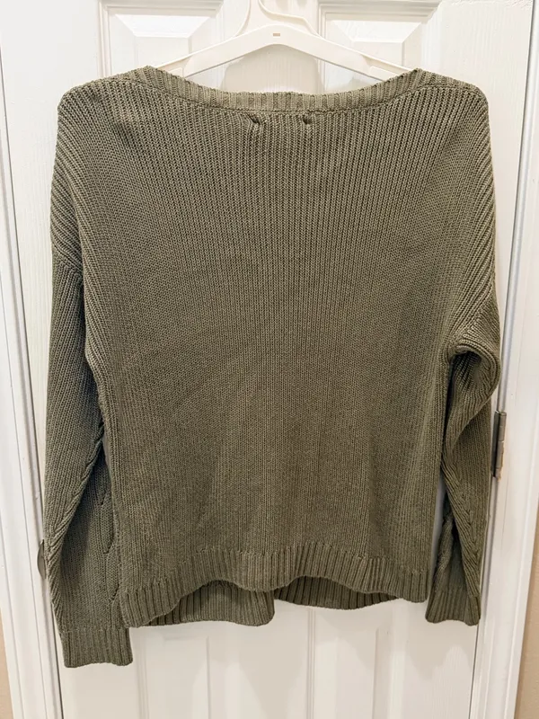 Lauren Ralph Lauren Cable-Knit Cotton-Blend Sweater size XL olive fern - Image 4