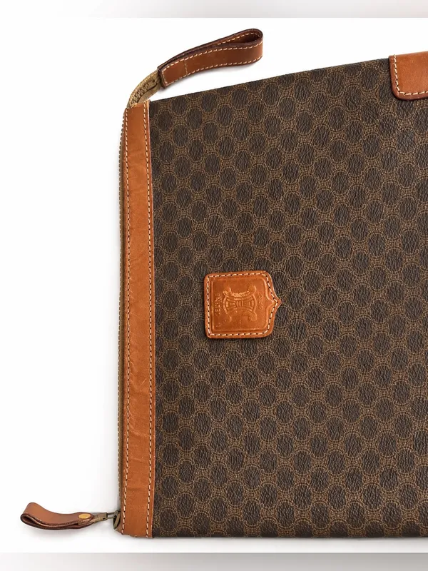 Celine Vintage Clutch Macadam Triomphe Coated Canvas Clutch Wristlet - Image 3