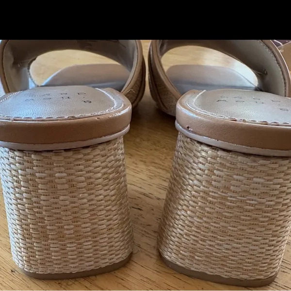 A New Day Beige Mules with Crystal Buckle rattan size 10 - Image 4