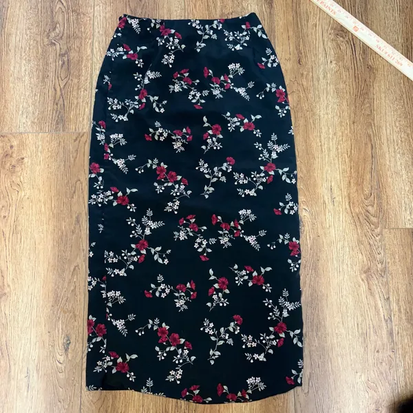 Vintage 90's Floral Size 6 Maxi Wrap Skirt Whimsigoth‎ Romantic Fairy Grunge - Image 9