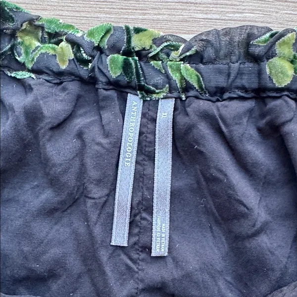 BY ANTHROPOLOGIE Off-Shoulder Burnout Velvet Blouse Green Floral Sz XLarge - Image 7