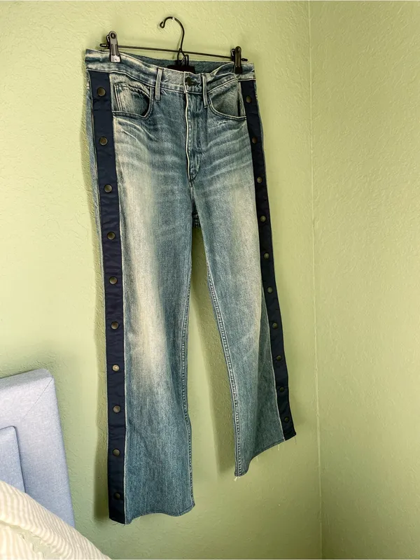 3x1 Joy Snap Away Jean Size 26 Riva Medium Wash Button Snaps Wide Leg - Image 6