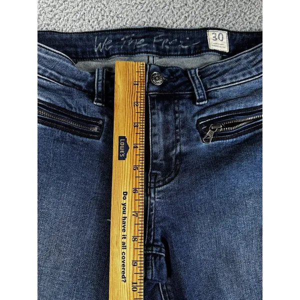 Free People We The Free Skinny Jeans 30x25.5 Moto indie Boho Ankle Zip Rock Edgy - Image 4