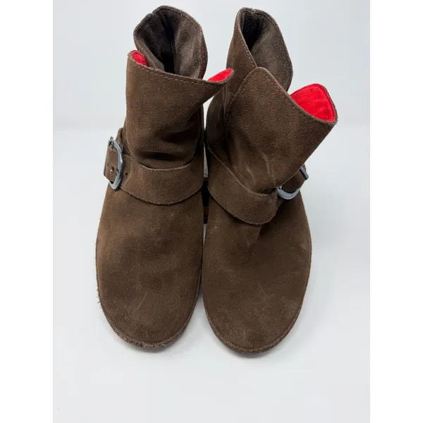 FitFlop Mukluk Short Suede Boots Brown Buckle Microwobbleboard 159-030 Womens 10 - Image 2
