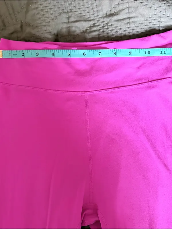 Stori Pink High Waisted Athletic Leggings Ribbed Lower Detail Size 8 - Image 9