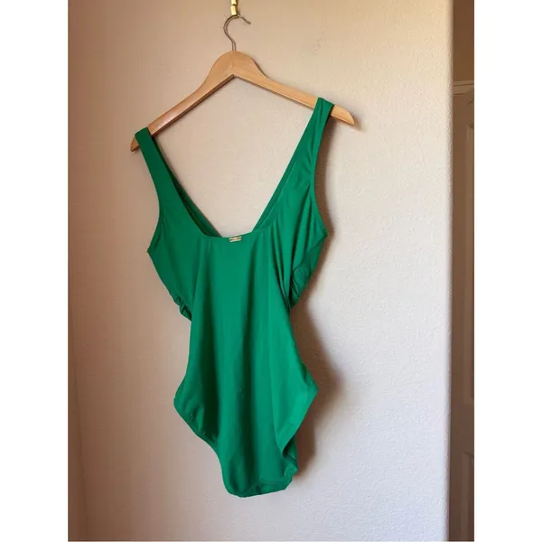 Lauren Ralph Lauren Ring Underwire One-Piece Swimsuit Green Size M - Image 3