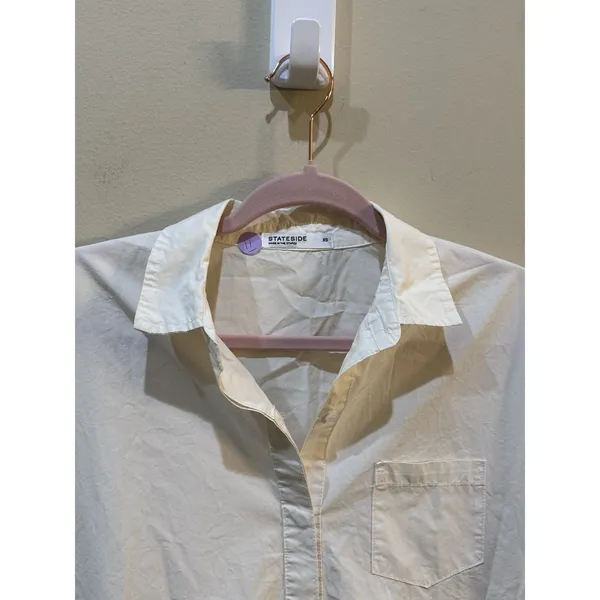 NWT $228 STATESIDE Anthropologie Cotton Short Sleeve Shirtdress USA‎ Size XS - Image 6