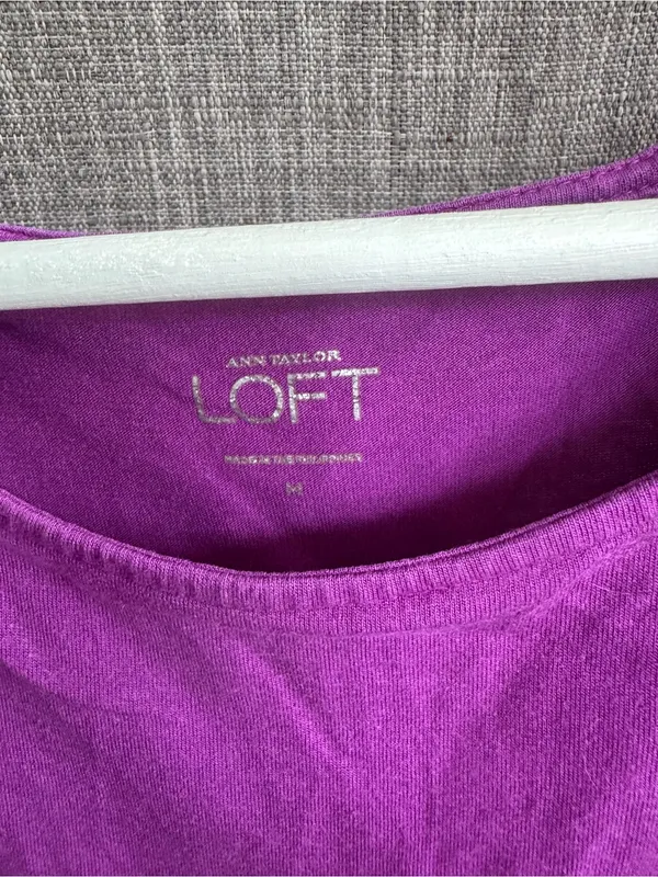 Ann Taylor Ruffle Shoulder Sleeveless Top - Magenta - Image 2