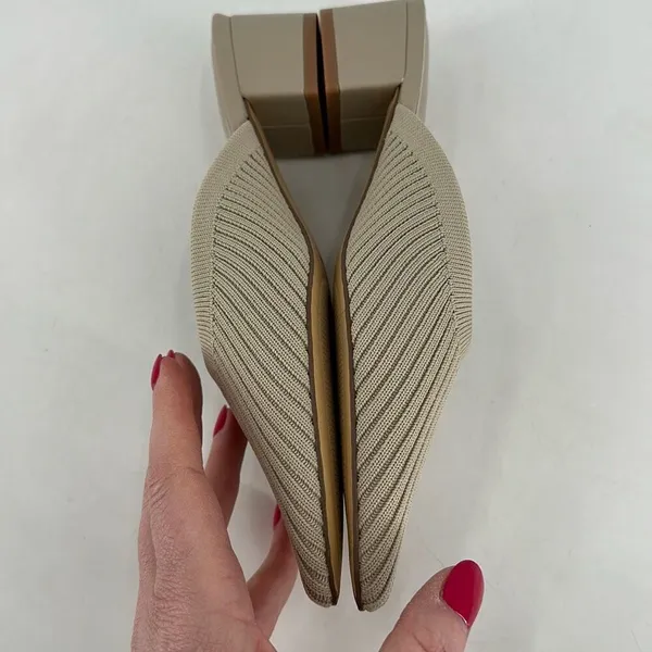NWOT Bandolino Women's Teddy Knit Slip On‎ Mule Heels Tan Size 9 - Image 5