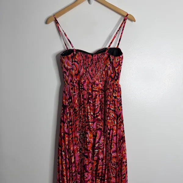 NWT Petal & Pup Achanti‎ Pleated Maxi Dress Pink Multi XS Wedding Guest Feminine - Image 3