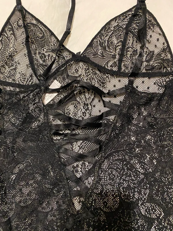 Victoria’s Secret black lace slip dress - Image 4