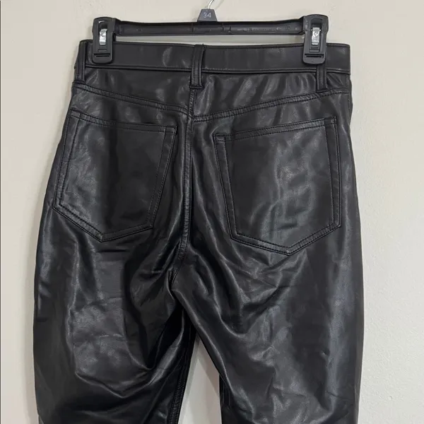 Abercrombie & Fitch Black The Skinny High Rise Faux Leather Jeans size 28 - Image 5