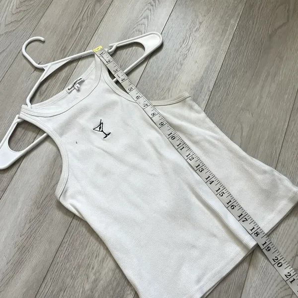 Reformation Tank Top organic cotton martini embroidered nova womens White small - Image 7