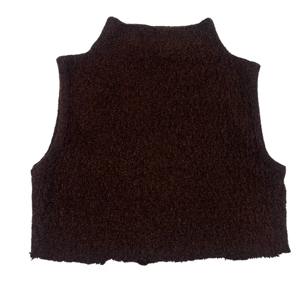 Vintage Retango Y2K Cropped Mockneck Womens Boucle Top Sz L Grunge Sleeveless - Image 9