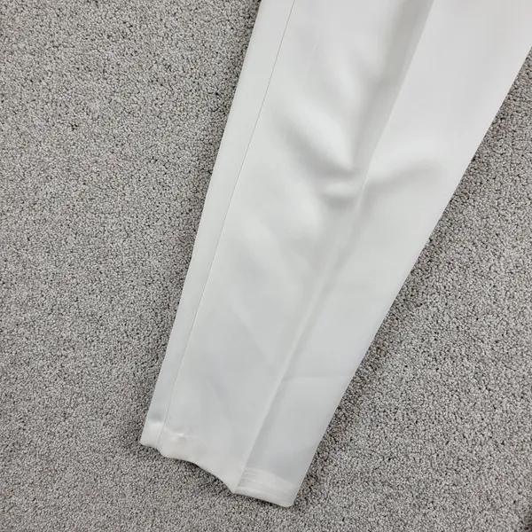 Vintage‎ Ellen D Womens Pants 9/10 White Pleated Belted Tapered Ankle Career - Image 3