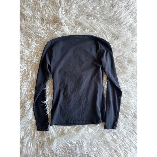 Skims Cotton Jersey Scoop Neck Long Sleeve Top Soot Size Medium - Image 6