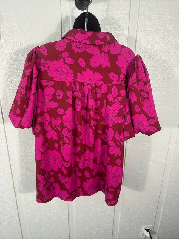 Entro Pink Short Sleeve Top Size 1X EUC - Image 6