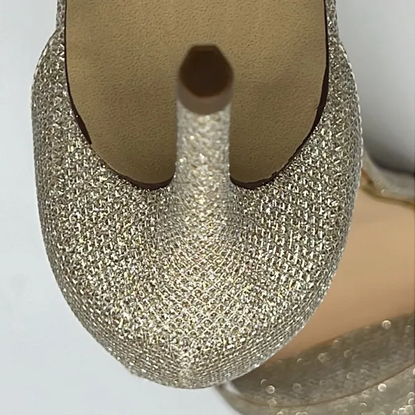 ⭐🆕 Jessica Simpson gold champagne Sparkly heels. C1‎ - Image 12