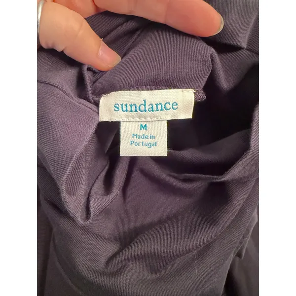 Sundance Elan Black Mock Neck Lace Trim Long Sleeve Top Minimalist Capsule - Image 7