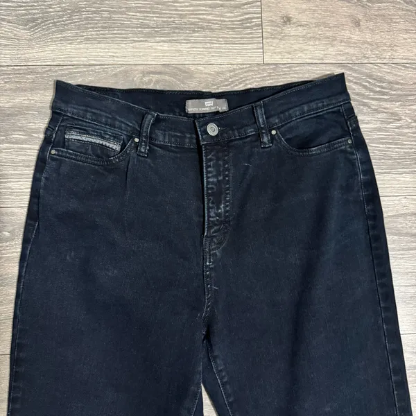 Levi's Women Black Perfectly Slimming 512 Straight Leg High‎ Rise Jeans W32 L32 - Image 2