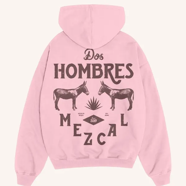 New re production Dos‎ Hombres Pink Hoodie hot pink - Image 2