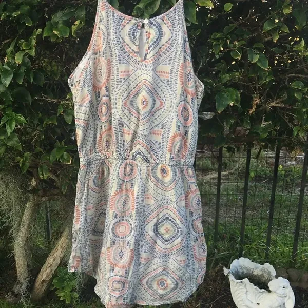 ripcurl Boho Cotton Graphic Aztec Sundress Size Small - Image 4