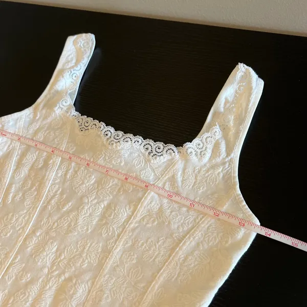 Arianne Lingerie White Floral Jacquard Lace Trim Corset Cami Top Small Canada - Image 7