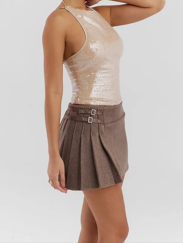 Mistress Rocks Sandstone Sequin Open Back Top small - Image 3