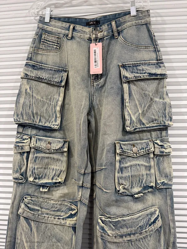 Micas Ombré multi pockets wide leg cargo jeans - Image 3